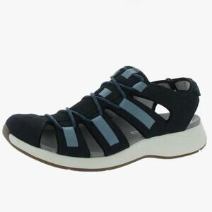 Clarks Solan Sail Fisherman Sandal Navy Combi Suede 7M